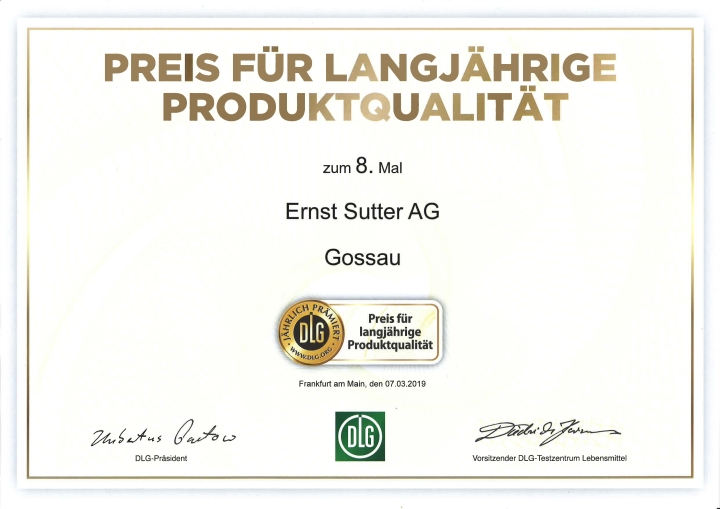 D’or pour Ernst Sutter AG